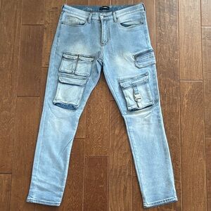 Fashion Nova Denim Cargo Pants